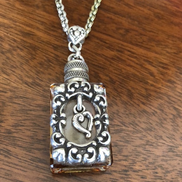 Rare Vintage Brighton heart Perfume Poison Bottle Necklace - Picture 7 of 16